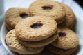 Sweet cookie on white background