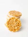 Sweet cookies with caramelized peanuts on white Royalty Free Stock Photo
