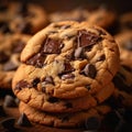 Sweet cookies with chocolate chips delightful treat on the table