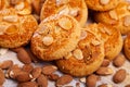 Sweet cookies decorated with almond