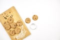 Sweet cookies on wooden cutting board Royalty Free Stock Photo