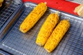 Sweet corn is baked with charcoal The food is processed to a new