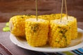 Sweet corn with butter and herbs Royalty Free Stock Photo