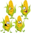 Sweet corn cartoon with hands