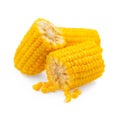 Sweet corn combs isolated on white. Sweetcorn Royalty Free Stock Photo