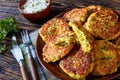 Sweet corn fritters on a plate Royalty Free Stock Photo