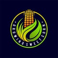 Sweet corn logo with circle concept Royalty Free Stock Photo