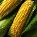 Sweet Corn Maize Ear Closeup Concept