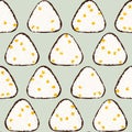 Sweet corn onigiri. Seamless pattern. Asian snack.