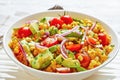 Sweet corn salad with avocado in a bowl, close-up Royalty Free Stock Photo