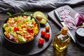 Sweet corn salad with avocado in a bowl Royalty Free Stock Photo