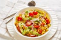 Sweet corn salad with avocado and tomatoes Royalty Free Stock Photo