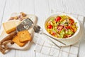 Sweet corn salad with avocado and tomatoes Royalty Free Stock Photo