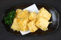 Sweet corn TEMPURA with parsley