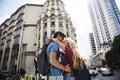 Sweet couple embrace staring at each other Royalty Free Stock Photo