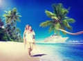 Sweet Couple Relax Summer Beach Concept