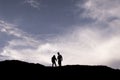 Sweet couple standing on the mountain