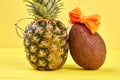 Sweet couple of tropical fruits. Royalty Free Stock Photo