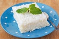 Sweet couscous (tapioca) pudding (cuscuz doce) with coconut