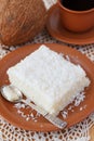 Sweet couscous (tapioca) pudding (cuscuz doce) with coconut