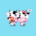 Sweet cow is in love Royalty Free Stock Photo