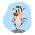 Sweet cow. World Milk Day. June 1st. Logo, label, badge or design. Vector illustration... Royalty Free Stock Photo