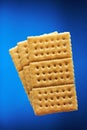 Sweet cracker on blue Royalty Free Stock Photo