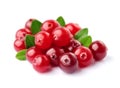 Sweet cranberries isolated on white backgrounds.