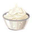 Sweet cream bowl on white background