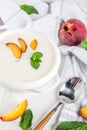 Sweet creamy peach soup Royalty Free Stock Photo