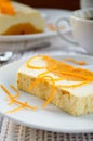 Sweet creamy pudding with cottage cheese and pumpkin souffle Royalty Free Stock Photo