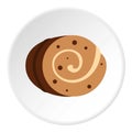 Sweet, creamy roll icon circle