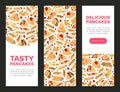 Sweet Crepe or Pancake Food Banner Design Vector Template