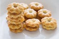 Sweet crispy pineapple biscuit with sugar Royalty Free Stock Photo