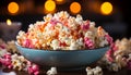 A sweet, crunchy snack on a wooden table generated by AI Royalty Free Stock Photo