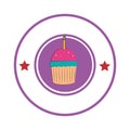 Sweet cupcake celebration icon