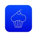 Sweet cupcake icon blue vector Royalty Free Stock Photo