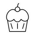 Sweet cupcake line style icon vector design
