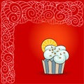 Sweet cupcake with orange slice Royalty Free Stock Photo