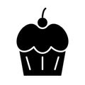Sweet cupcake silhouette style icon vector design