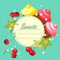 Sweet cupcakes card Royalty Free Stock Photo