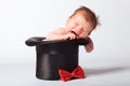 Sweet cute baby in the silk hat Royalty Free Stock Photo