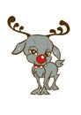 Sweet cute reindeer, smiling, standing face to face, in Disney style