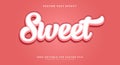 Sweet 3d editable text effect Template Royalty Free Stock Photo