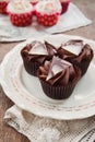 Sweet dark chocolate cupcakes Royalty Free Stock Photo