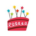 sweet and delicious birthday cake icon