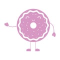 Sweet and delicious donut kawaii character