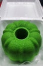 Sweet and delicious green pandan steamed cake