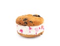 Sweet delicious ice cream cookie sandwich isolated Royalty Free Stock Photo