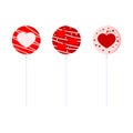 Sweet and delicious lollipops collection flat cartoon style illustration